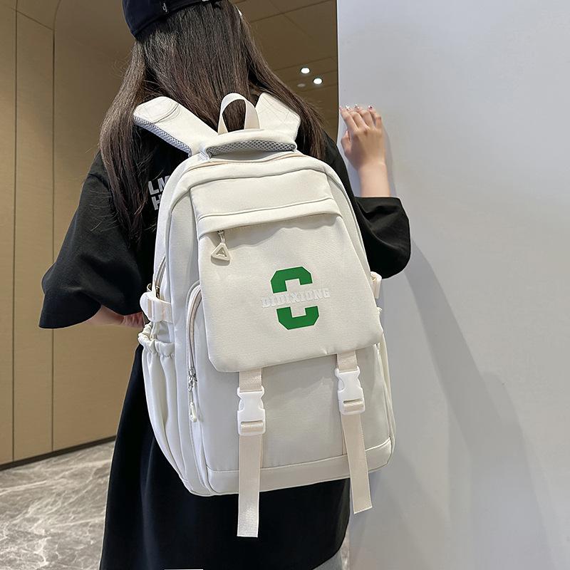 School bag male college student large capacity high school junior high school student backpack trendy flip tooling couple backpack