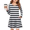 Girls' Long Sleeve Dress - Color Pocket Dress