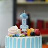 Blue Crown Birthday Frozen Candles for Cakes 0-9 Number Princess Cake Candle Party Decor Blue Crown Candle Stands Party Supplies