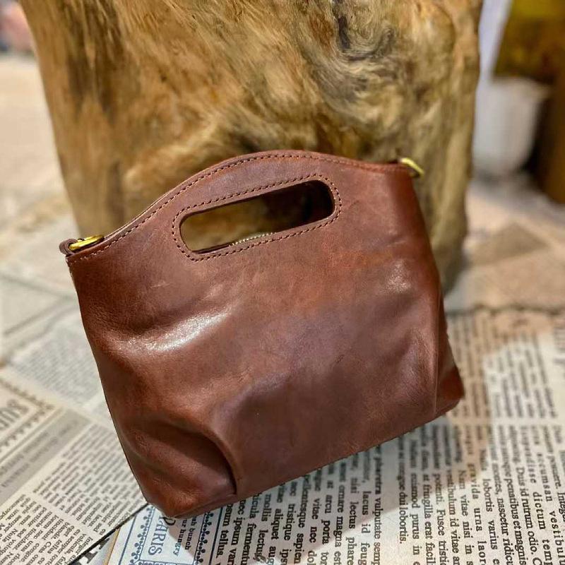 

Luxury Vegetable Tanned Cowhide Cloud Bag - Women s Genuine Leather Versatile Handbag & Crossbody 19*16*8 cm