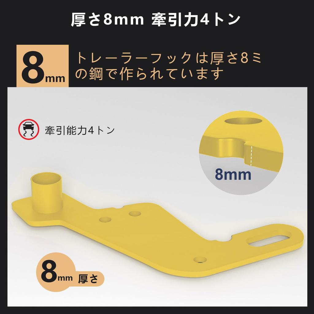 Bruce & Shark Tow Hook for New Jimny JB74 Jimny Sierra JB74 Exterior Parts Front Tow Hook Passenger Side Left Front Trailer Hook Compatible with Genui