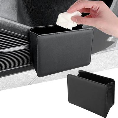 Ysemco Auto Mülleimer Auto Aufbewahrungsbox Aufbewahrungstasche Kleine faltbare Türaufbewahrung für Fahrer-/Beifahrersitz (Schwarz)