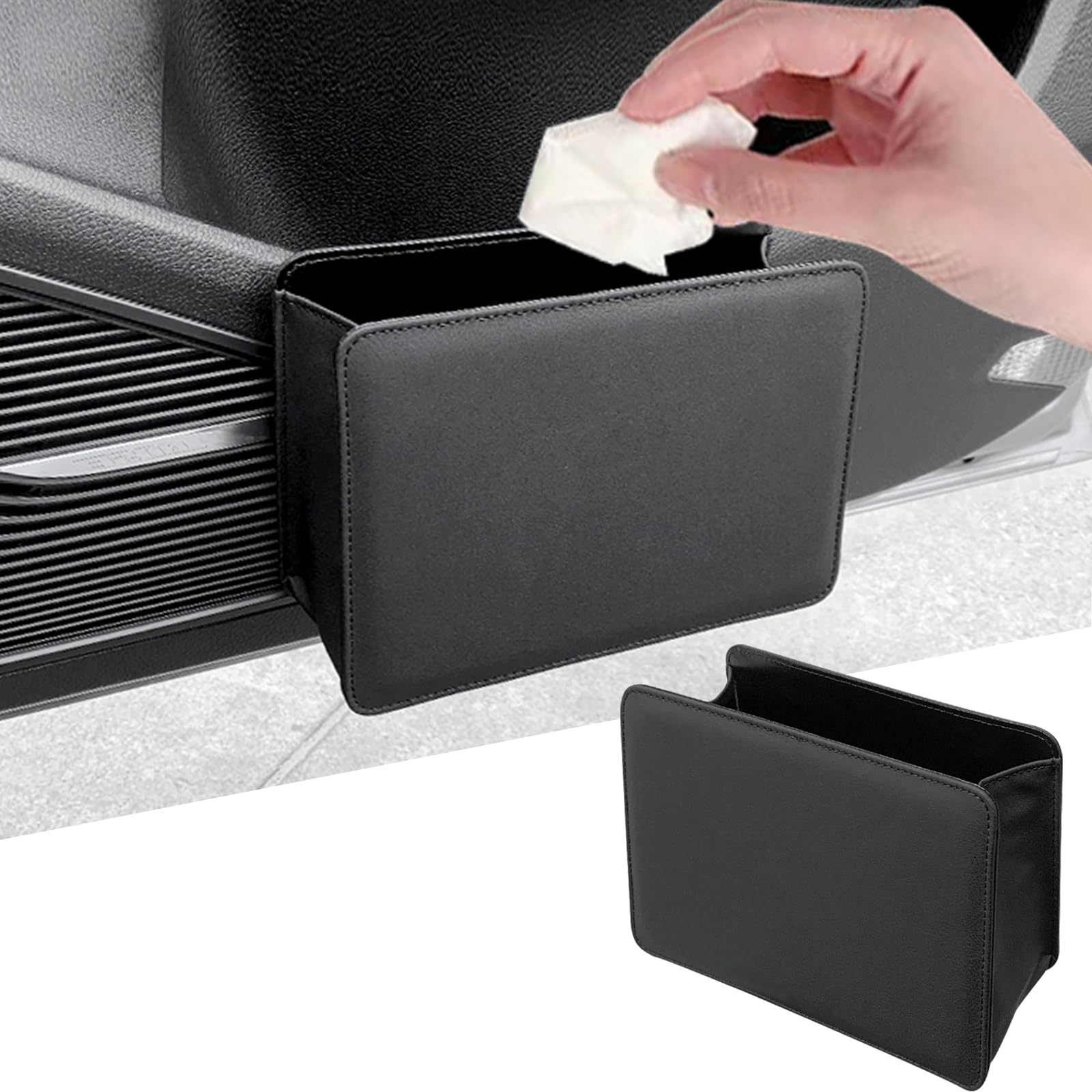 

Ysemco Car Trash Car Storage Box Storage Case Small Foldable Door Storage for Driving/Passenger Seat (Black) чёрный