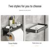 Punch-Free Bathroom Wall-Mounted Tissue and Phone Holder - Aluminum Alloy Shelf for Roll Paper