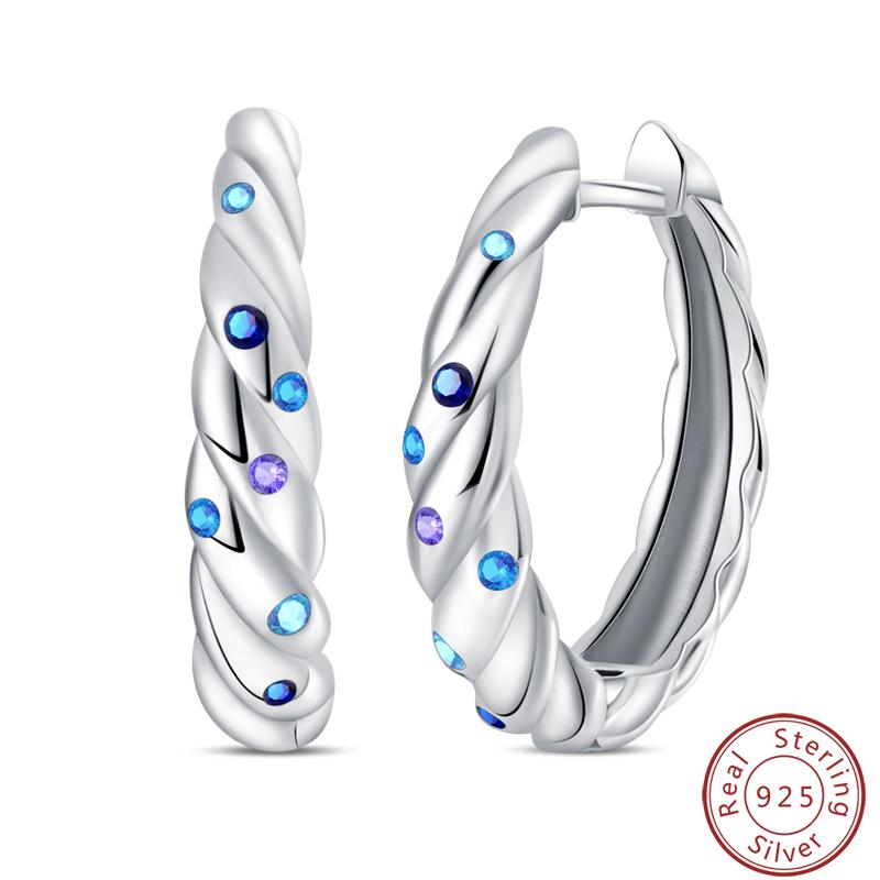 Damen Romantische 925 Silber Schneeflocke Stern Funkelnde Zirkonia Weihnachten Winter Ohrringe Passend für Hochzeitsfeier Exquisiter Schmuck