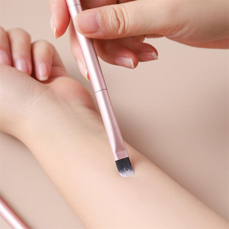 Double Head Professional Makeup Brushes All Aluminum Tube Eye Shadow Brush Nose Shadow Brush Highlight Brush Portable