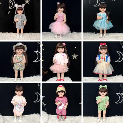 Straight Leg Rebirth Doll Simulated Baby Toys Soft Rubber Children's Princess Toy for Girls Shower Doll Accompanying Sleeping Children Gift