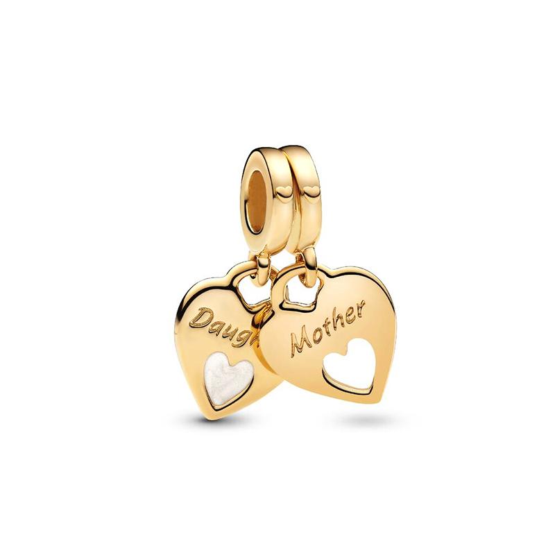 New Original Charms Sparkling Golden Hearts Series Angel Wings Hearts Clip Lucky Star Beads Fit Snake Bracelets DIY Jewelry Gift