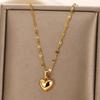 1 pièce Collier Pendentif Cœur Doré Simple pour Port Quotidien Vacances Anniversaire Cadeau Nouvel An