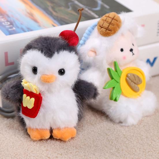 Penguin Sheep Design Plush Doll Keychain Pendant Soft Portable Mini Doll