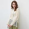 Kemengboka 2026 S/S Lyocell Tencel Knit Loose Long Sleeve Hollow T-Shirt