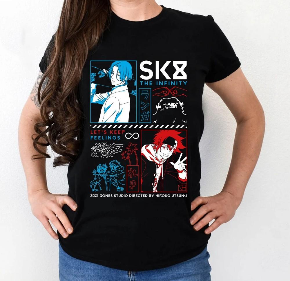 

sk8 the infinity new t-shirt,anga,lame,reki and langa, miya,joe,cherry,tadashi 4XL