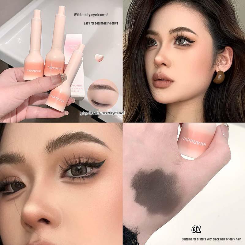 Cappuvini Peach Pink Smudge-Proof Eyebrow Pencil - Natural Color, Student-Friendly Cosmetics