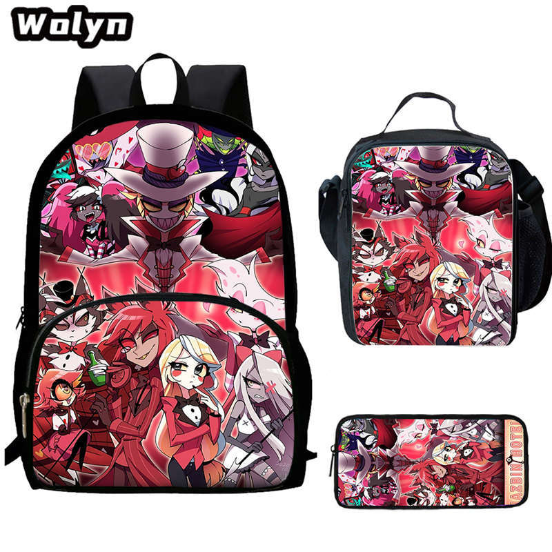 Hell Inn Hazbin Hotel Student School Bag High Value Leisure Oxford Ridge Relief Backpack