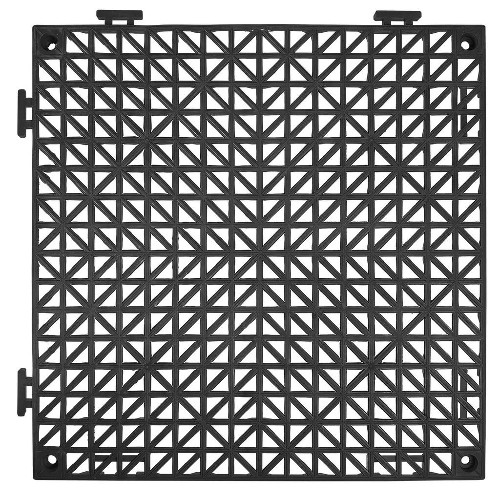 Modular Interlocking Cushion, 50 Pack 30 x 30 cm Splicing Drainage Mats, Soft PVC Interlocking Drainage Floor Tiles, Non-Slip Drainage Hole for