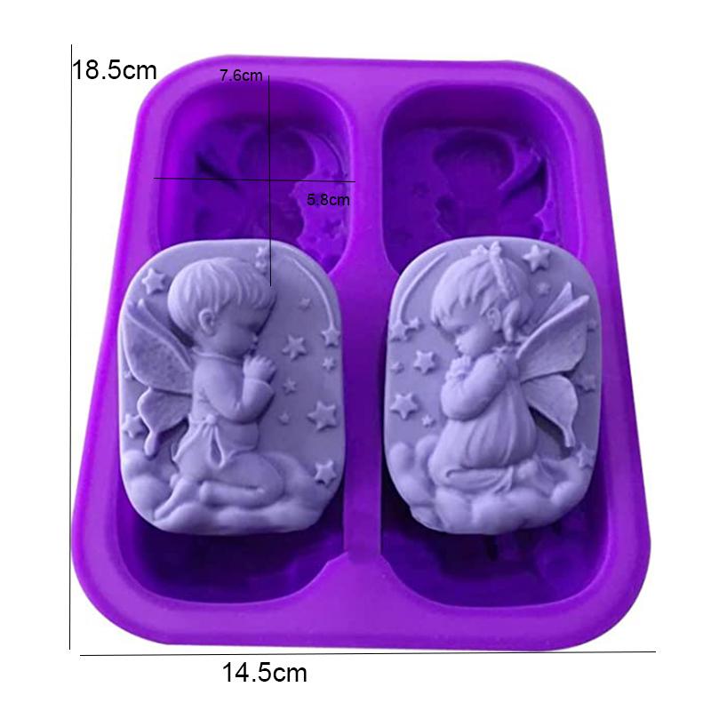 

3D Angel Soap Silicone Mold Rectangle Oval Round Bath Bomb Tool Flower Life Tree Baby Moon Sun Wave Wax Melts Making Supplies