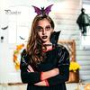 Glitter Felt Hair Accessories Halloween Bat Headband, Hairband Devil Outfit for Costume, Festival Masquerade Party Prop Cute Decor