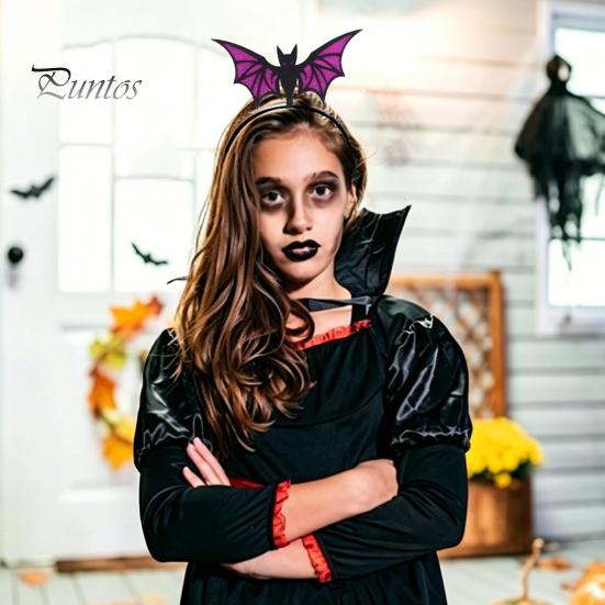Glitter Felt Hair Accessories Halloween Bat Headband, Hairband Devil Outfit for Costume, Festival Masquerade Party Prop Cute Decor