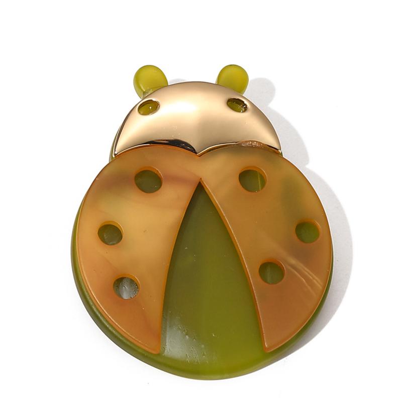 SKEDS Cute Acrylic Ladybug Cartoon Brooch Pin For Women Girls High Quality Student Bag Accessories Insect Series Badges Pins