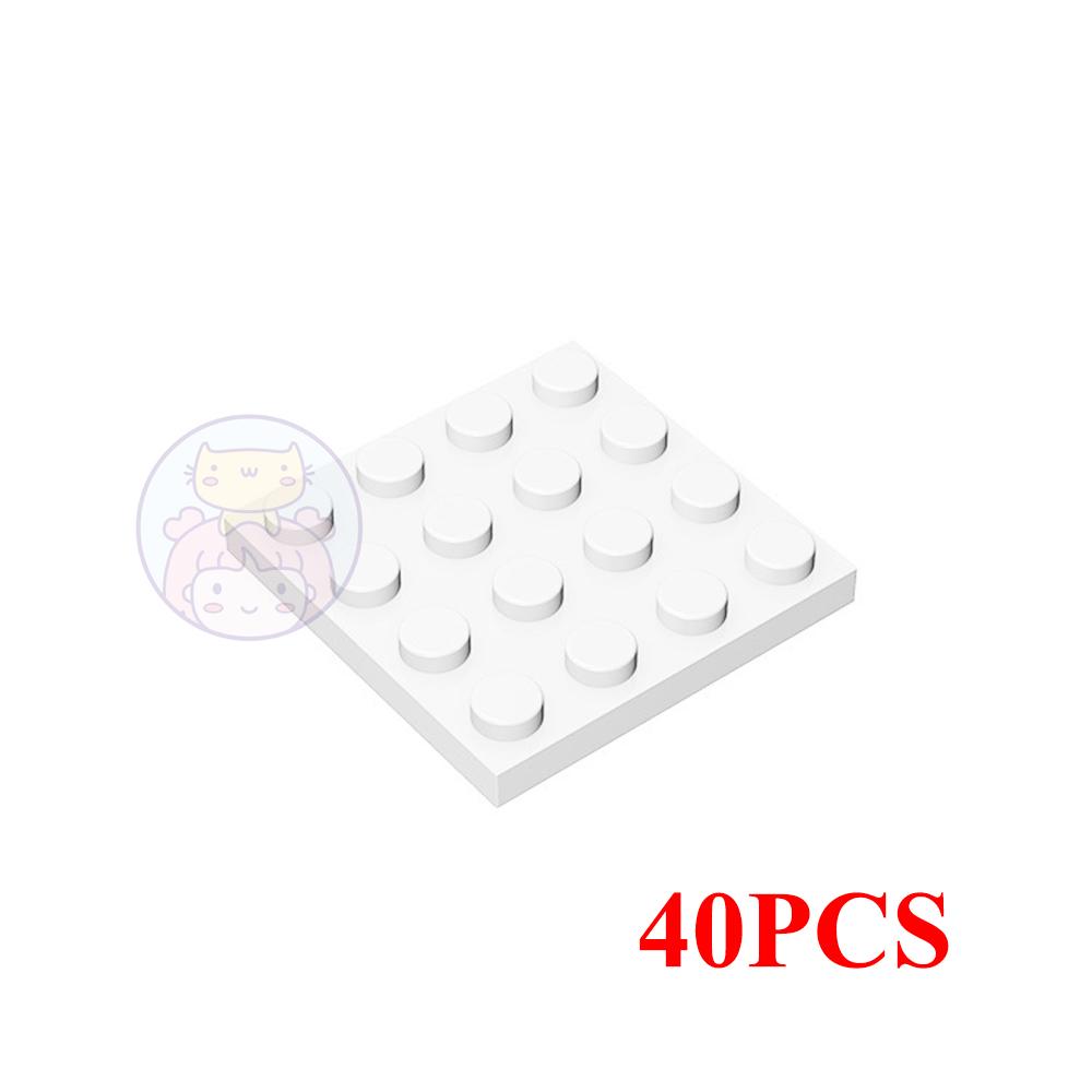 40PCS MOC Assemble Particles 3031 Thin Plate 4x4 Dots Building Blocks Figures Bricks DIY Educational Creative Toy for Kids