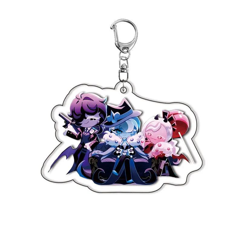 New Game Cookie Running Acrylic Fun Keychain Shadow Milk Pure Vanilla Cookie Pendant Keyrings Fans Gifts Bag Hanging Accessories