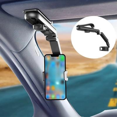 Sun Visor Phone Holder for Car - 360° Rotating Universal Cell Phone Mount Compatible with iPhone/Samsung/Android