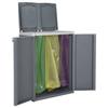 Trash Can with 2 Flaps Gray 65x45x88 cm PP