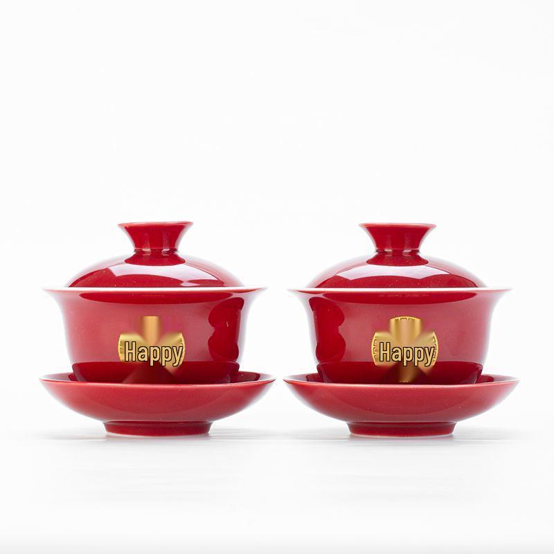 

Свадебный чайный сервиз: Полный набор чашек и чайников с радостной пиалой, идеальный подарок для молодоженов.