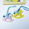 Colorful PU Leather Rocking Horse Keychain - Cute Bag Pendant Gift