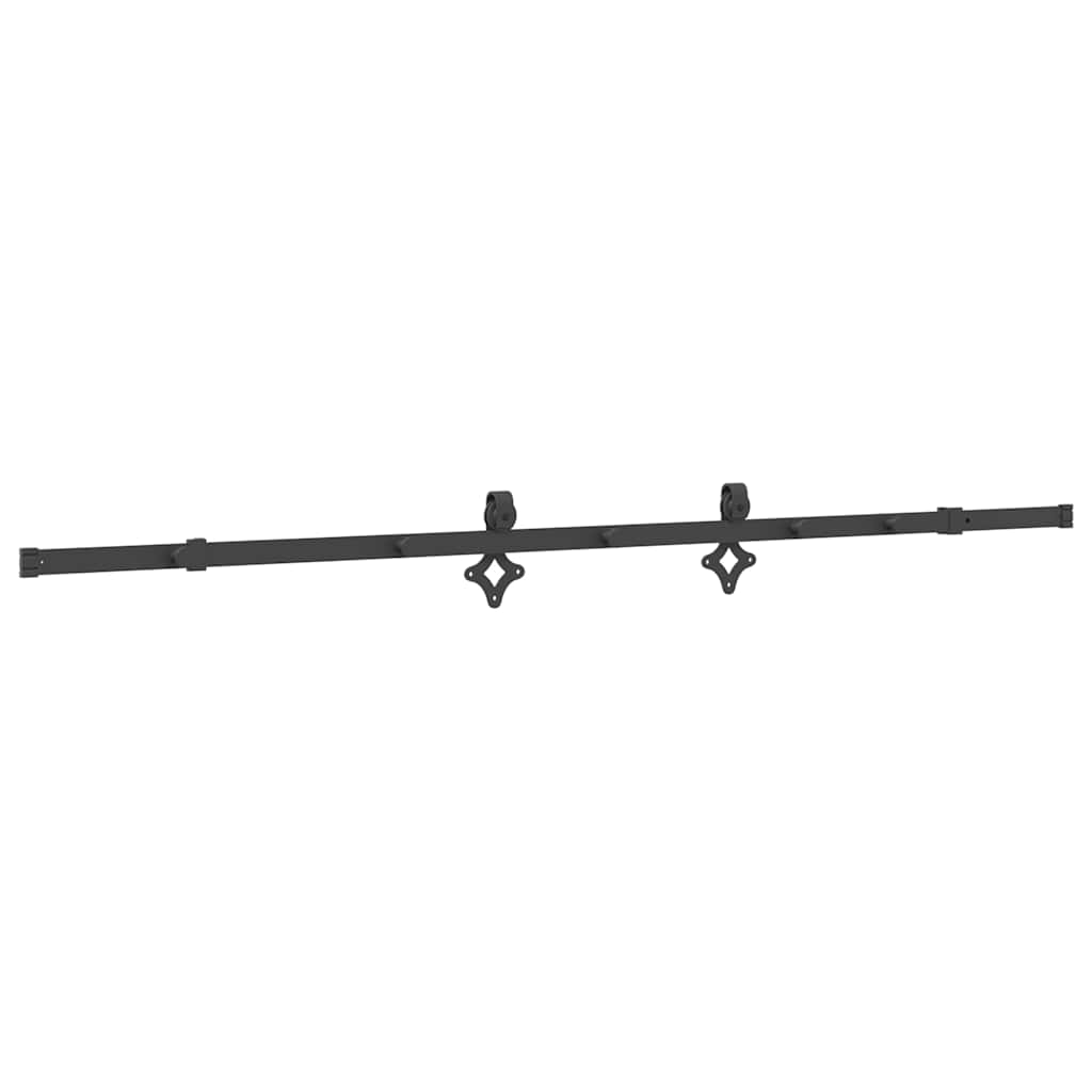Vidaxl System for Sliding Door Installation, 213.5 Cm, Steel, Black