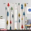Set Of 2 Plane Printing Popular Curtains Christmas Trees Festive Holiday Versatile Fabric Without Rod Decorations Inside Curtain Polyester