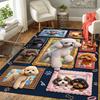 Poodle Portrait Compilation Pattern Rug Floor Mat for Living Room or Bedroom Soft and Comfortable Carpet a Gift for Birthday and Holiday.