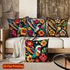 2D Bohemian Hummingbird Floral Throw Pillow Covers Pattern Cushion Cover Suitable For Sofa Bedroom Car Pillow Cover