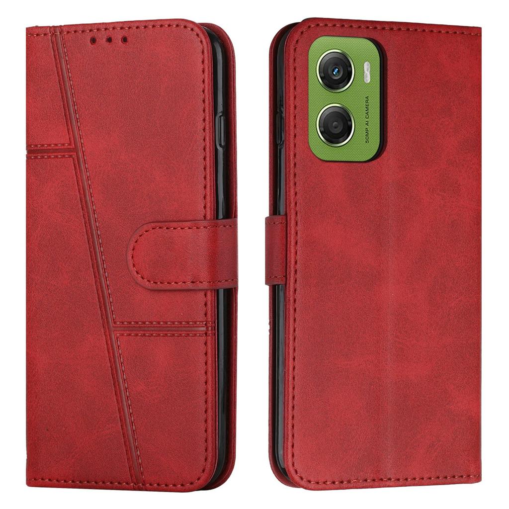 For Motorola Moto G06 4G/G06 Power 4G Leather Phone Case Foldable Stand Wallet Flip Cover with Strap