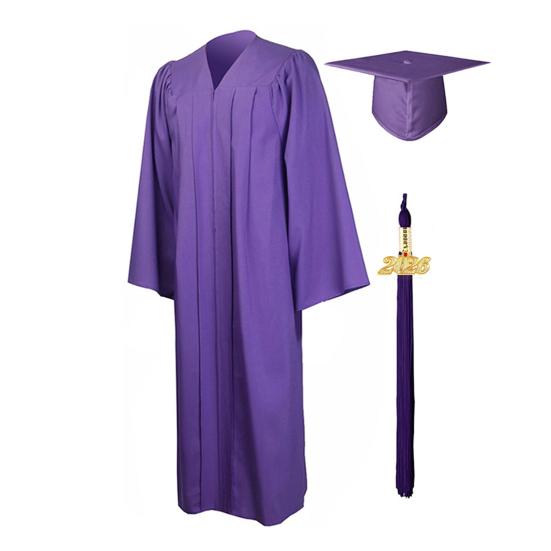 Unisex Matte Graduation Cap And Gown Set with 2026 Year Tassel Charm for Middle School High School College Graduates