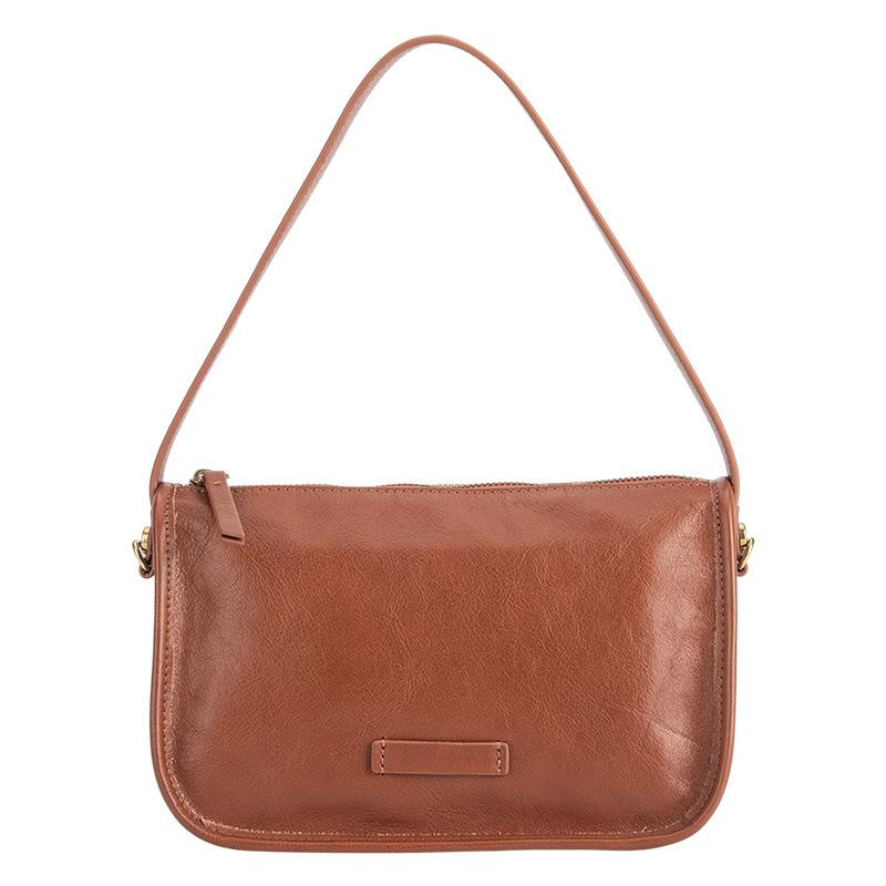 Leather Underarm Bag, Niche Top-tier Leather Hand Bag, Shoulder Bag, High-end Trendy Crossbody Bag