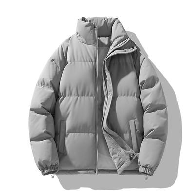 Unisex Winter Puffer Jacket Warm Thick Cotton Coat Stand Collar Short Parka Men Women