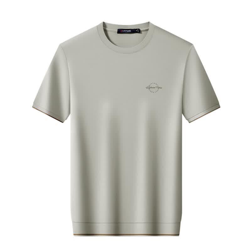 MONTAGUT Men's Breathable Silk Blend Short Sleeve T-Shirt