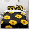 Sunflower Cow Bedding Set Kids Yellow Floral Cattle Duvet Cover King/Queen Size for Girls Teens,Western Bull Decor Quilt Cover