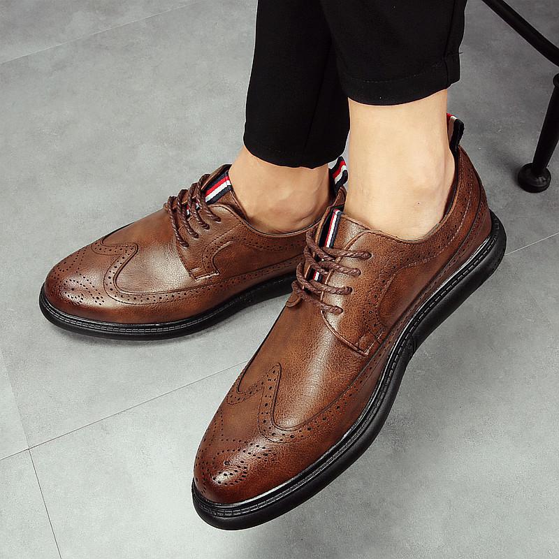 

Foreign trade business dress British Block casual European version of leather shoes 2025 spring and autumn pointed eather shoes 44 сірий колір