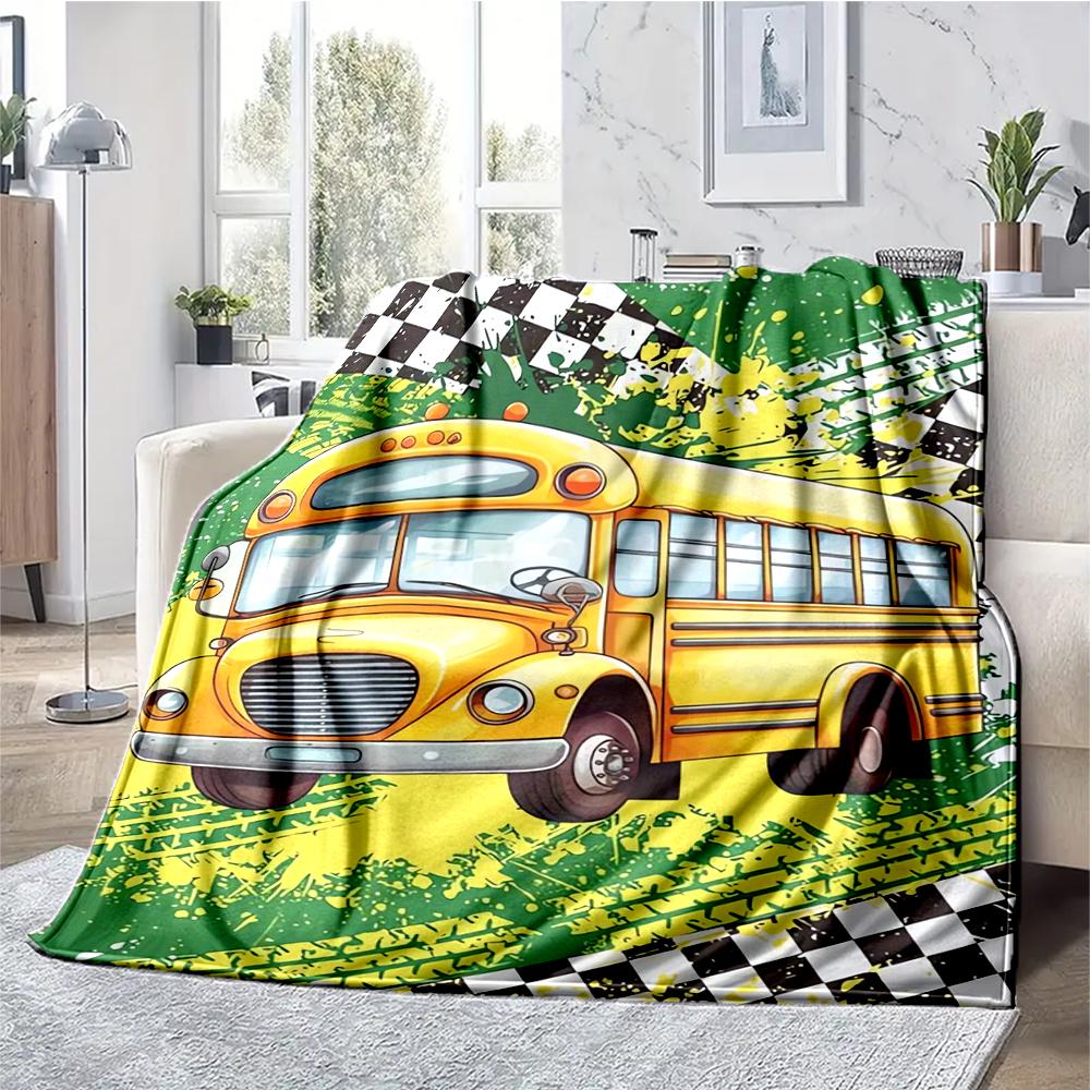 Car Theme Printed Blanket - Perfect for Couch, Bed, Travel & Outdoor Use | Machine Washable, Cozy & Durable.