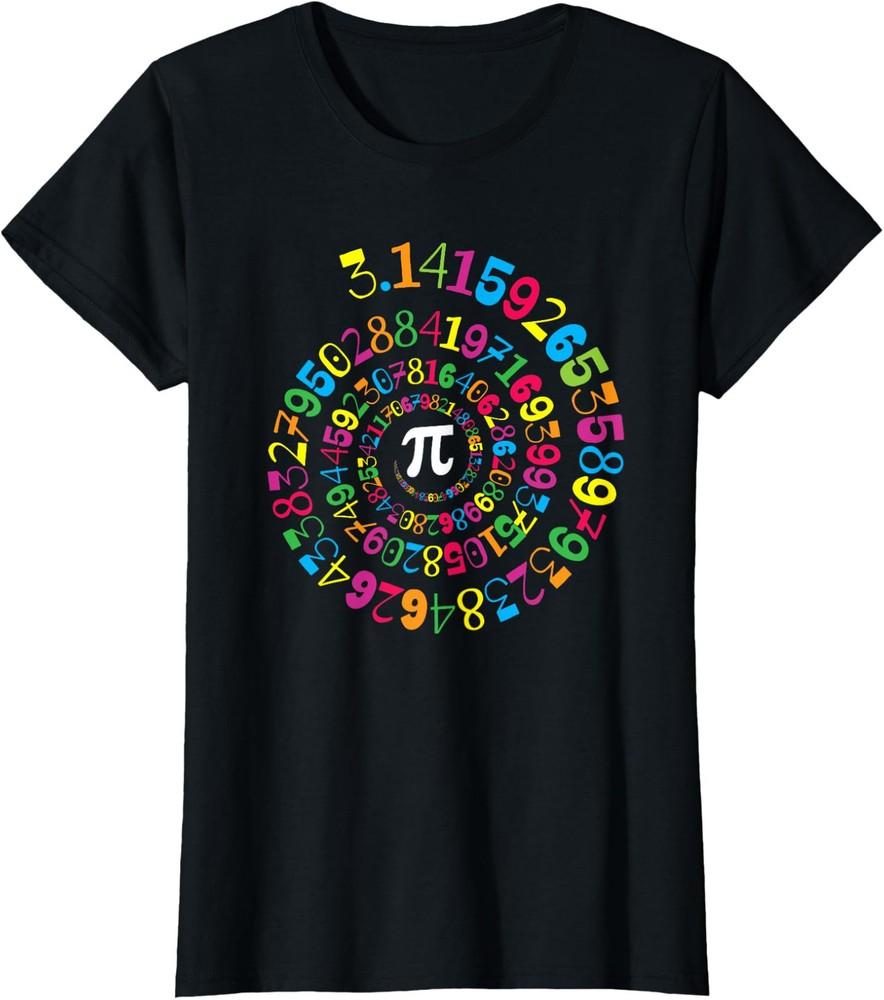 Спираль Пи Новинка Математик Гик 3.14 День Пи Забавная Математика Женская Футболка с Круглым Вырезом Унисекс Футболка M