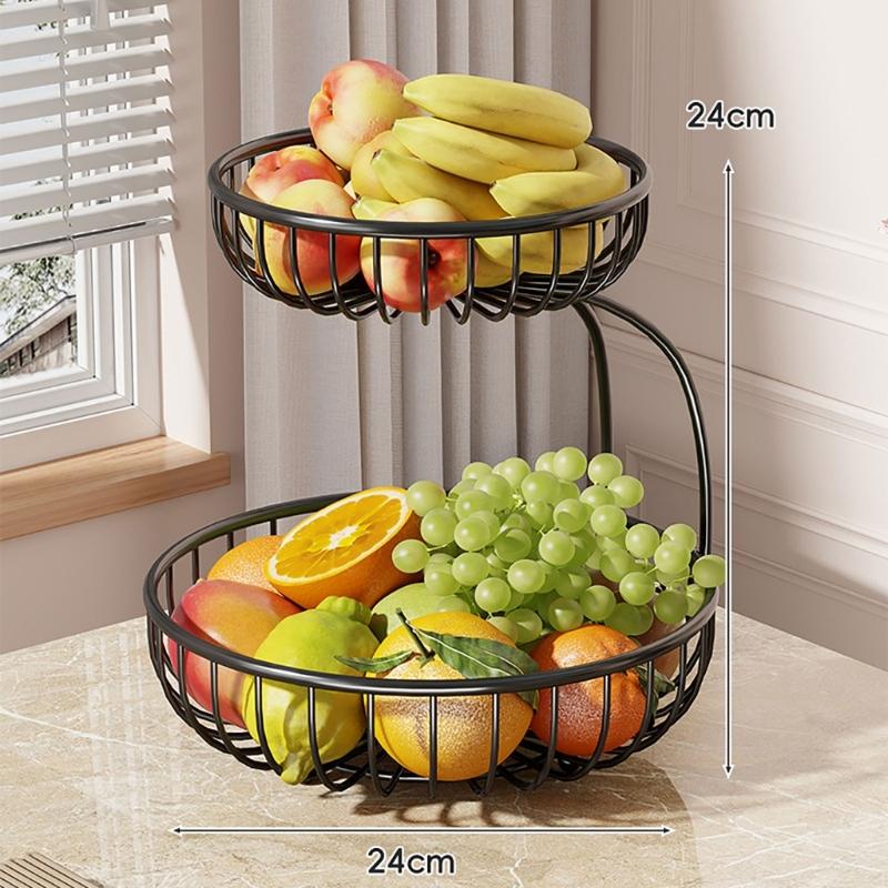 Modern Stackable Iron Wire Fruit Basket Metal Wire Kitchen Produce Stand Kitchen Metal Wire Fruits Stand Holder