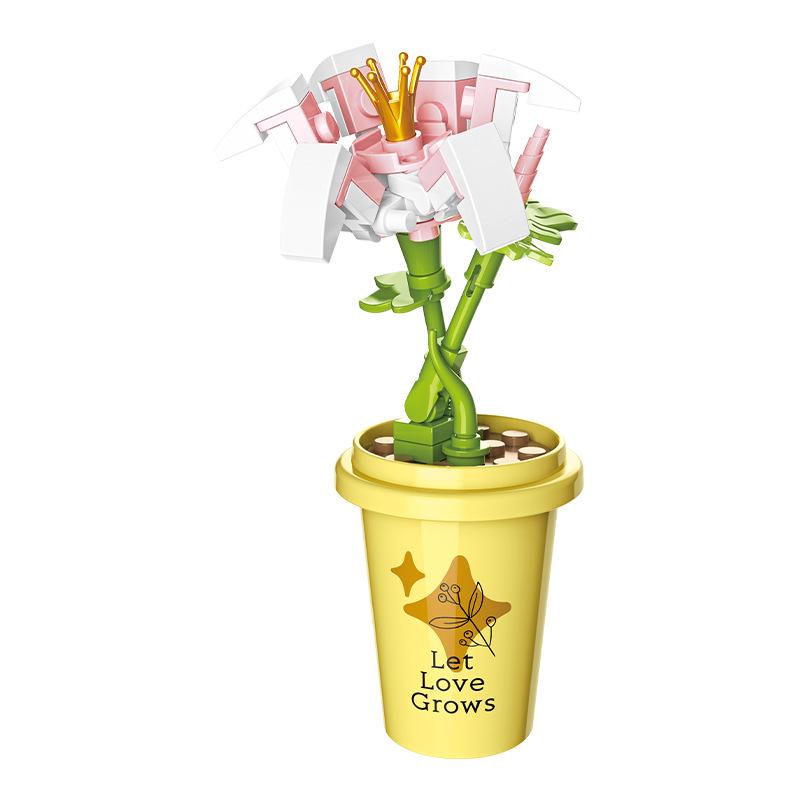 JAKI Jiāqí Cherry Blossom Treehouse Music Box - Children s Flower Building Blocks Gift