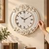 12Inch WallMounted Analog Clock Quiet Decorative Wall with Floral Frame NonTicking Timepiece