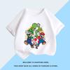 2026 Super Mario and Luigi Anime Childrens Cotton Shortsleeved Tshirt Cartoon Game Trendy Top for Boys Casual Short Sleeves