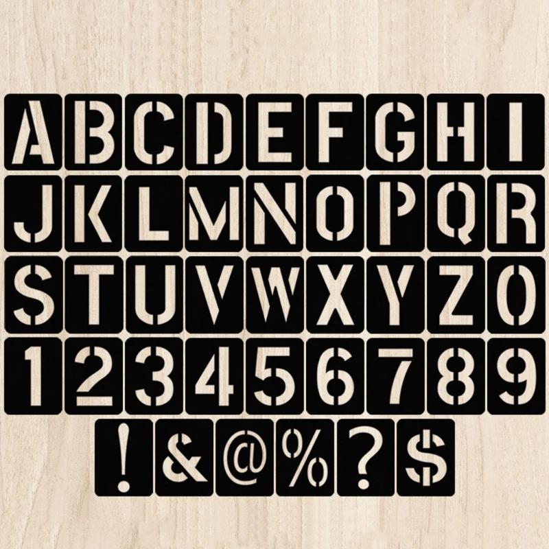 42 Pieces/Set Letter Number Stencil Set Plastic Alphabet Painting Templates Mold Kit for Painting on Wall Home Decor