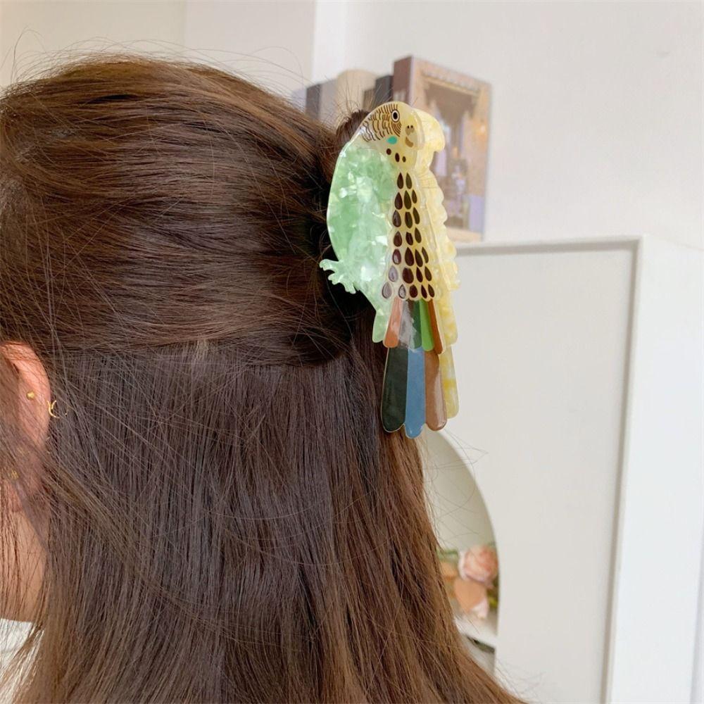 Cute Bird Hair Clip Grasp Cartoon Animal Shark Clip Creative Acetic Acid Hair Claw  Travel