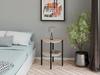 Stolik Nocny Okrągły Loft Z Półką 35X35X46 Cm Metalowy Czarny