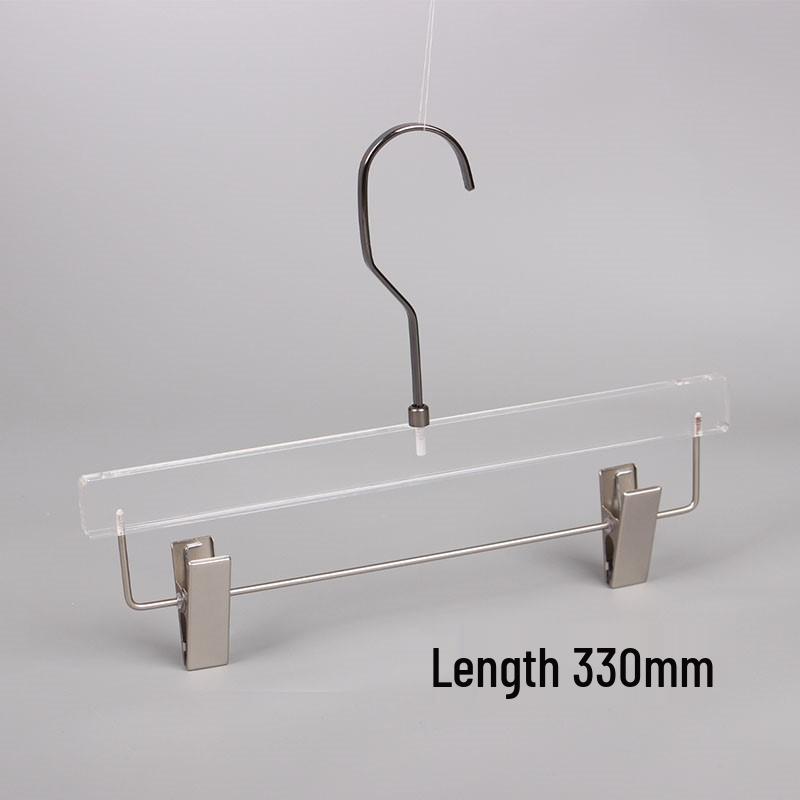 Acrylic Transparent Hangers with Black and Gunmetal Hooks for Women's and Men's Clothing